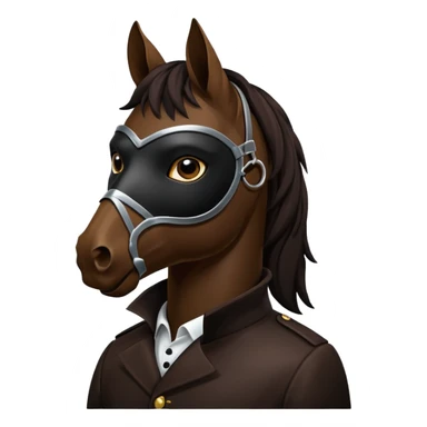 horse with black mask sticker