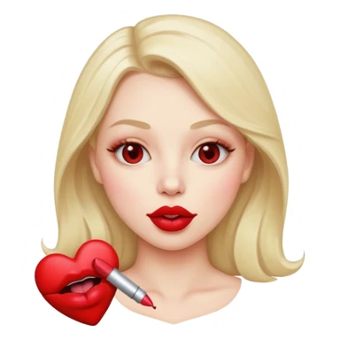 Heart lip biting sticker