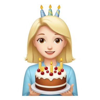 girl celebrating cake sticker