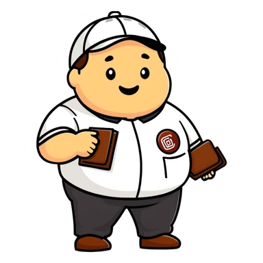 fat chipotle worker cartoon sticker sticker