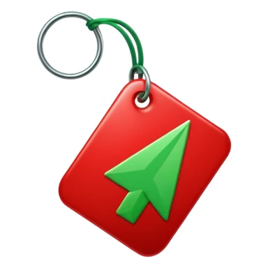 Tag vermelha com uma flecha pra cima verde sticker