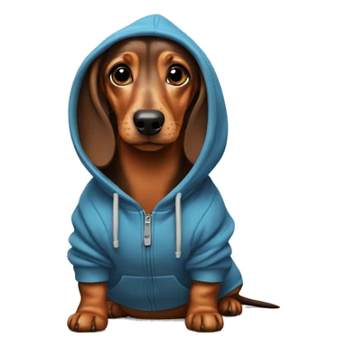 Dachshund wearing a hoodie sticker