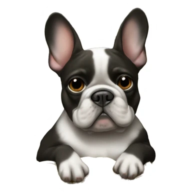 Black-and-tan French bulldog sitting on gold coins sticker