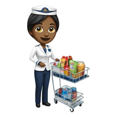 Flight attendant with cart sticker