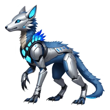 Modern Futuristic Cyborg-Vernid-Sergal-Trico-species by LiLaiRa full body sticker