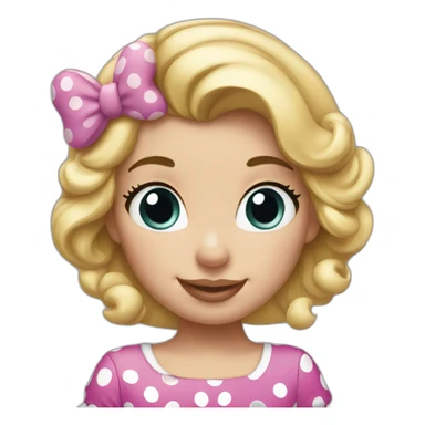 Minnie Mouse girl with blonde hair sticker