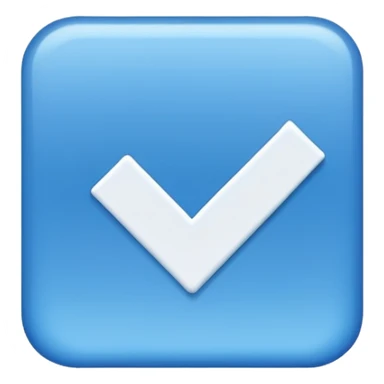 Un cuadrado azul con una palomita sticker