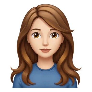 Mulher branca, cabelos longos liso com as pontas ondulado castanho com luzes  sticker