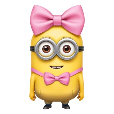minion wearing a pink bow  sticker