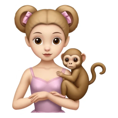 ballerina with a capuchin monkey head sticker
