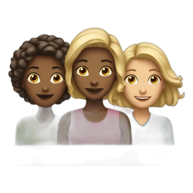 Three female friends  sticker