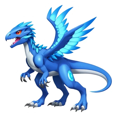 Shiny Futuristic Celestial Magical Fakemon-Pokemon-Digimon-Spectrobes-Raptor-fusion, full body sticker