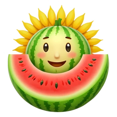 Melon sun splitting open sticker