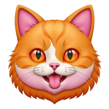 Cat with popping out love heart eyes and mouth open sticker