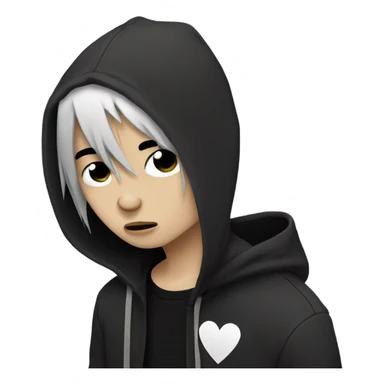 Emo boy with black broken heart sticker