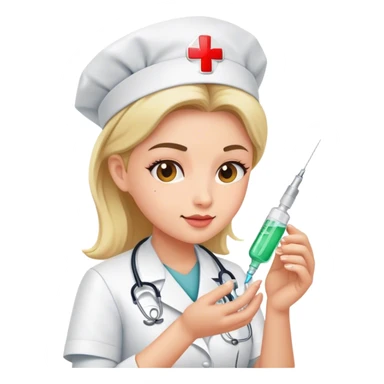 nurse injecting medicine sticker