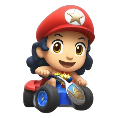 Wonder Woman Mario kart sticker