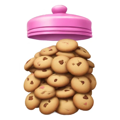 A pink cookie jar with cookies inside it sticker