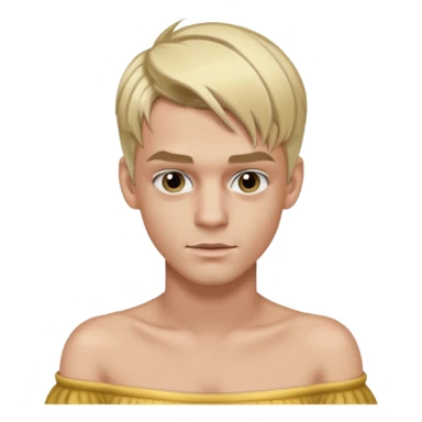 Aaron Carter with blonde hair, silver off-shoulder shirt sticker