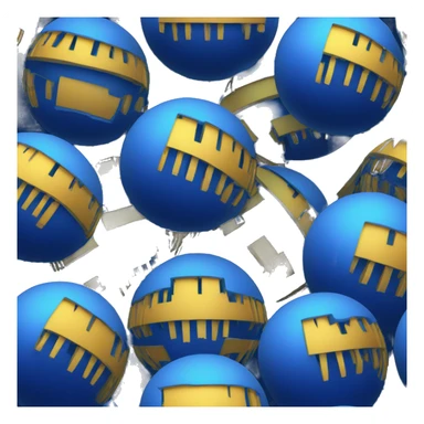 blue sphere emitting sound waveforms sticker