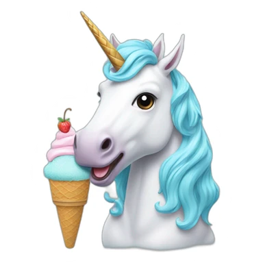 a unicorn eating an ice cream sticker