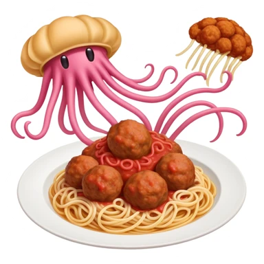 pink flying spaghetti  sticker