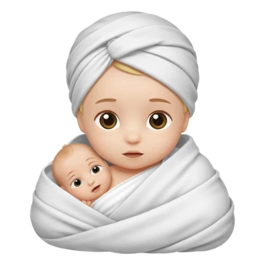 baby im Tuch eingewickelt. neugeborenes. seitlich liegend. sticker