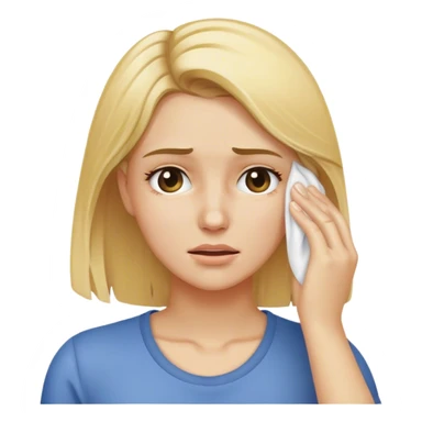 Blonde Woman wiping sweat off face sticker