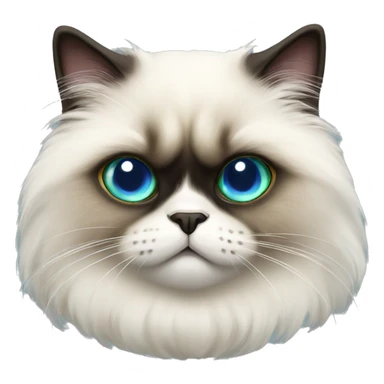 himalayan cat with one green eye and one blue eye super cute sticker