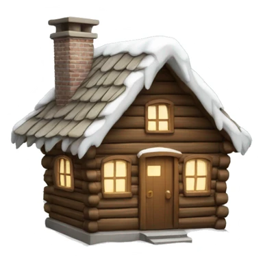cute christmas cabin with snow on the roof  sticker