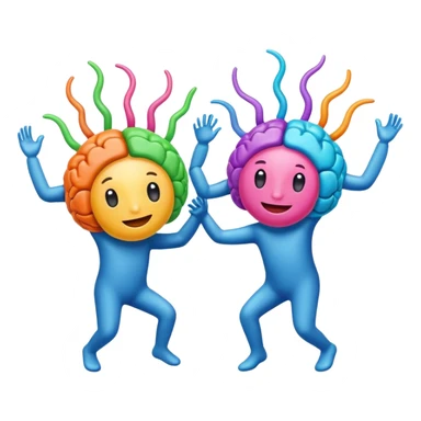 Last two brain cells dancing sticker