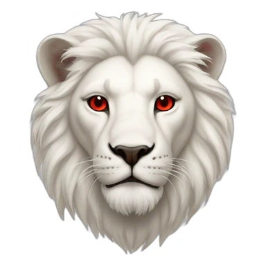 White lion with red eyes sticker