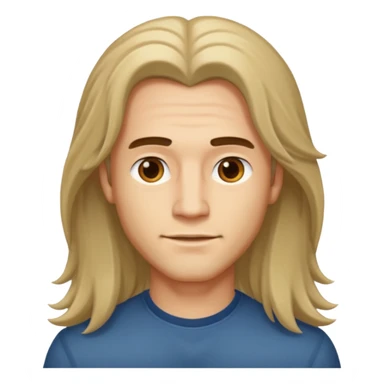 A man have a long hair sticker