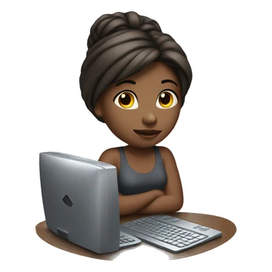 beautiful girl with computer  sticker