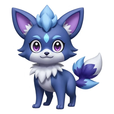 Zorua-Espurr-Meowstic-Fakémon-hybrid-creature (full body)  sticker
