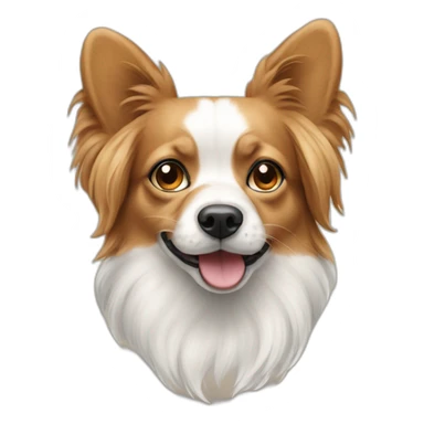 papilion dog with champein sticker