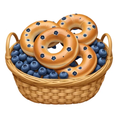 Basket of blueberry bagels  sticker