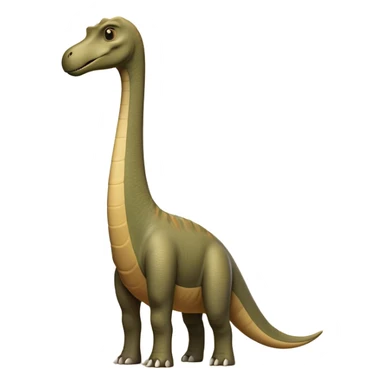 Cinematic Noble Brachiosaurus Portrait Emoji, Poised and majestic, with a towering, elongated neck stretching gracefully from a robust, column-like body, a small, gentle head with curious eyes, and subtle, textured skin in earthy tones, Simplified yet sharply defined features, highly detailed, glowing with a soft, golden radiance, high shine, intelligent and serene, stylized with an air of prehistoric grandeur, focused and calm, soft glowing outline, capturing the essence of a watchful and confident Brachiosaurus that appears ready to gracefully emerge from the screen with effortless power! sticker