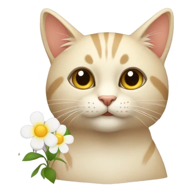 gato com flor na cabeça sticker