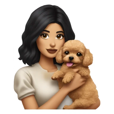 Kylie jenner holding a golden toy poodle sticker