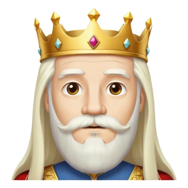 God, man with golden crown, long white hair, beard and white mustache sticker