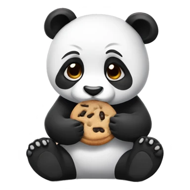 panda eating cookies sticker