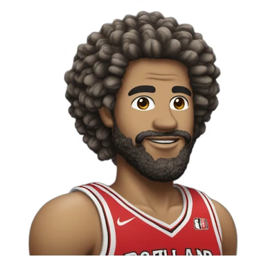 Basketteur blanc avec cheveux bouclés qui joue au portland trail blazers sticker