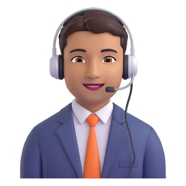 male customer support agent of Indian descent, wearing a headset, friendly and supportive expression, professional attire sticker