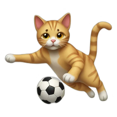 2 Cat playing soccer sticker