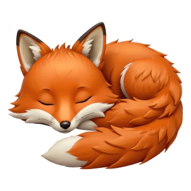 a sleeping fox  emoji sticker
