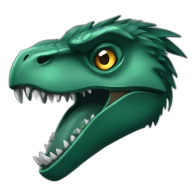 dark green angry raptor head sticker