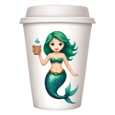 Starbucks coffee cup with green mermaid logo sticker
