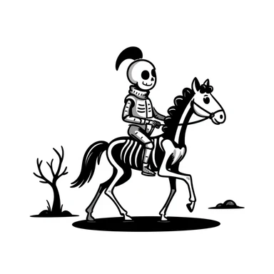 skeleton knight on a death horse sticker