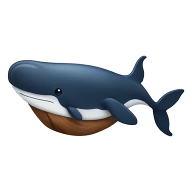 A whale mixed with a walnut sticker